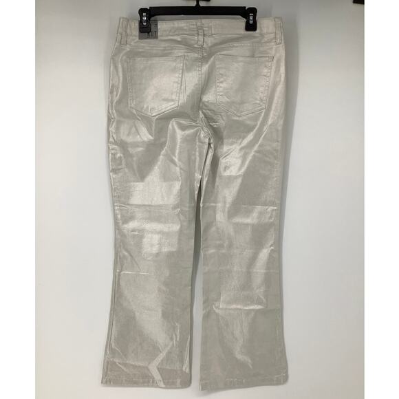 Kut from the Kloth Sz 10 Silver Kelsey High Rise Fab Ab Ankle Flare Pants HR9-3 - Picture 4 of 8